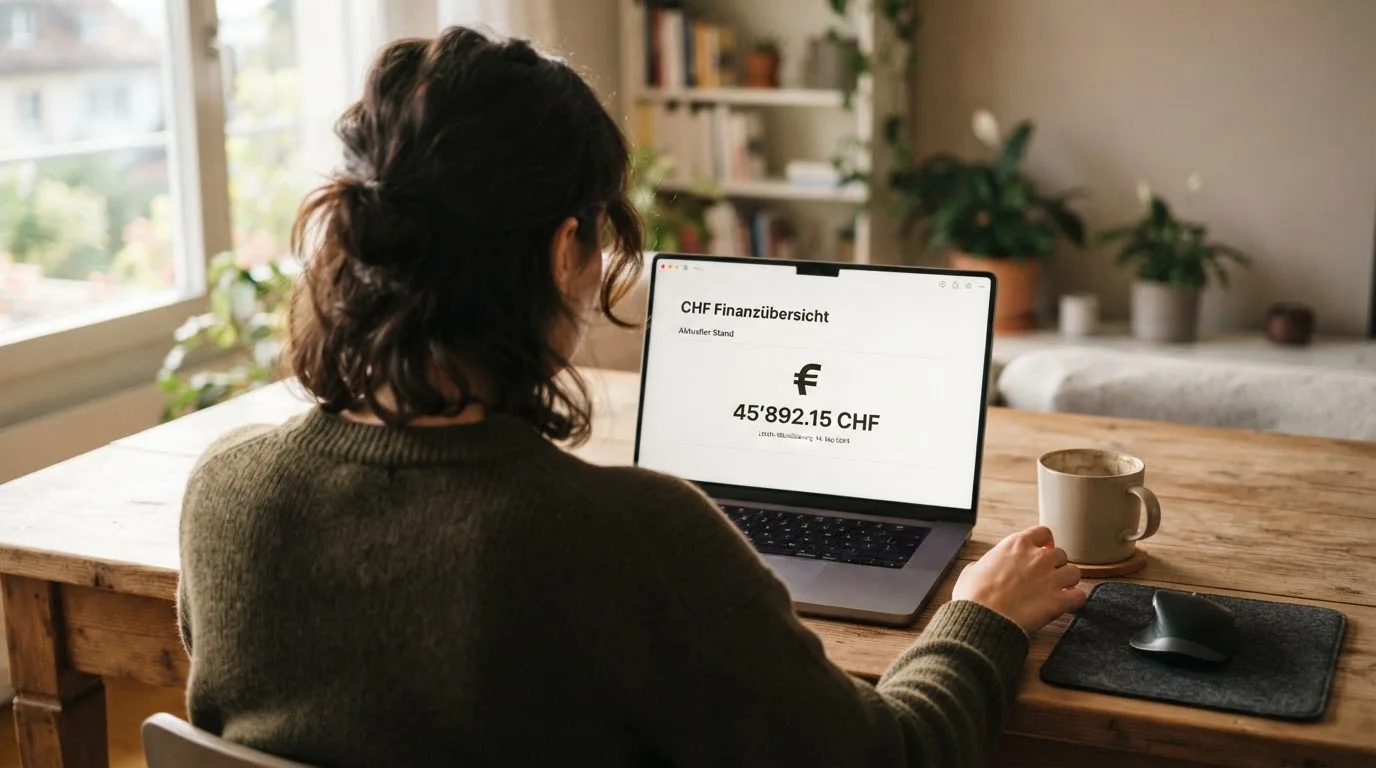 Person am Laptop liest eine Übersichtsseite zu Geldspielen im Internet — beste craps online casinos schweiz