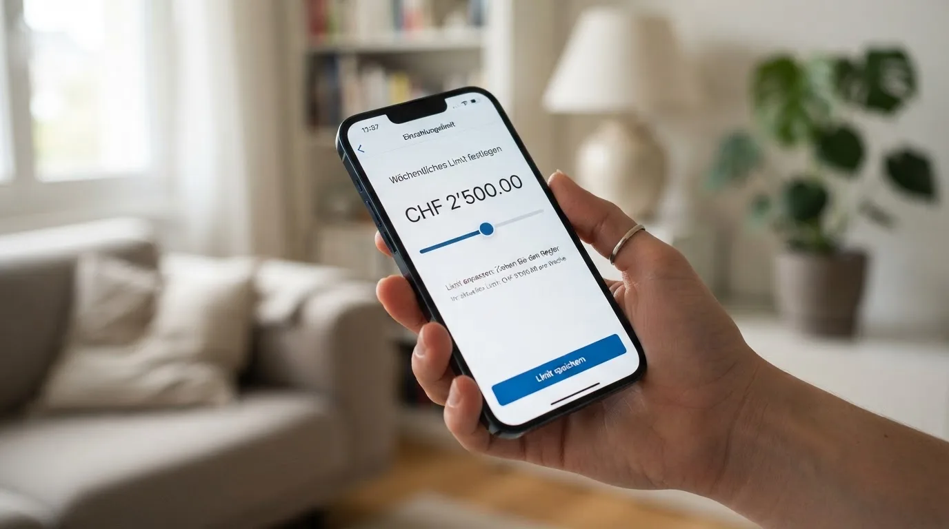 Hand hält ein Smartphone mit einem Formular zur Einzahlungsgrenze, ruhige Stimmung — freie 90 tage qualifikationszeitraum casino