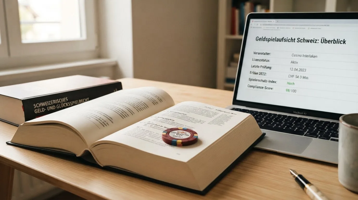 Amtliches Schreiben mit Stempel auf einem Schreibtisch neben einem Gesetzbuch — online casino bonusbedingungen
